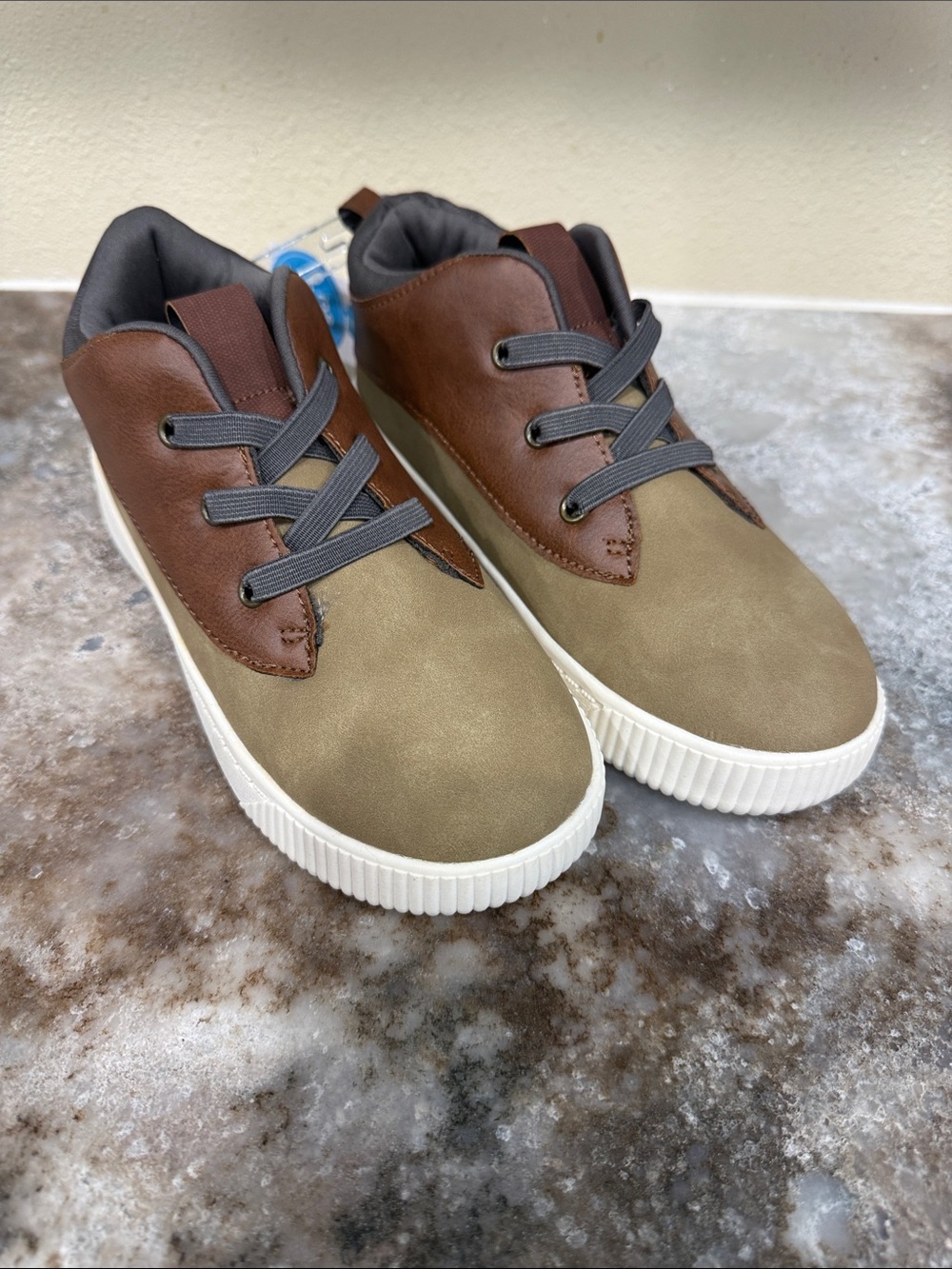 Carter's Olive Green and Brown Kids Low-Top Sneakers